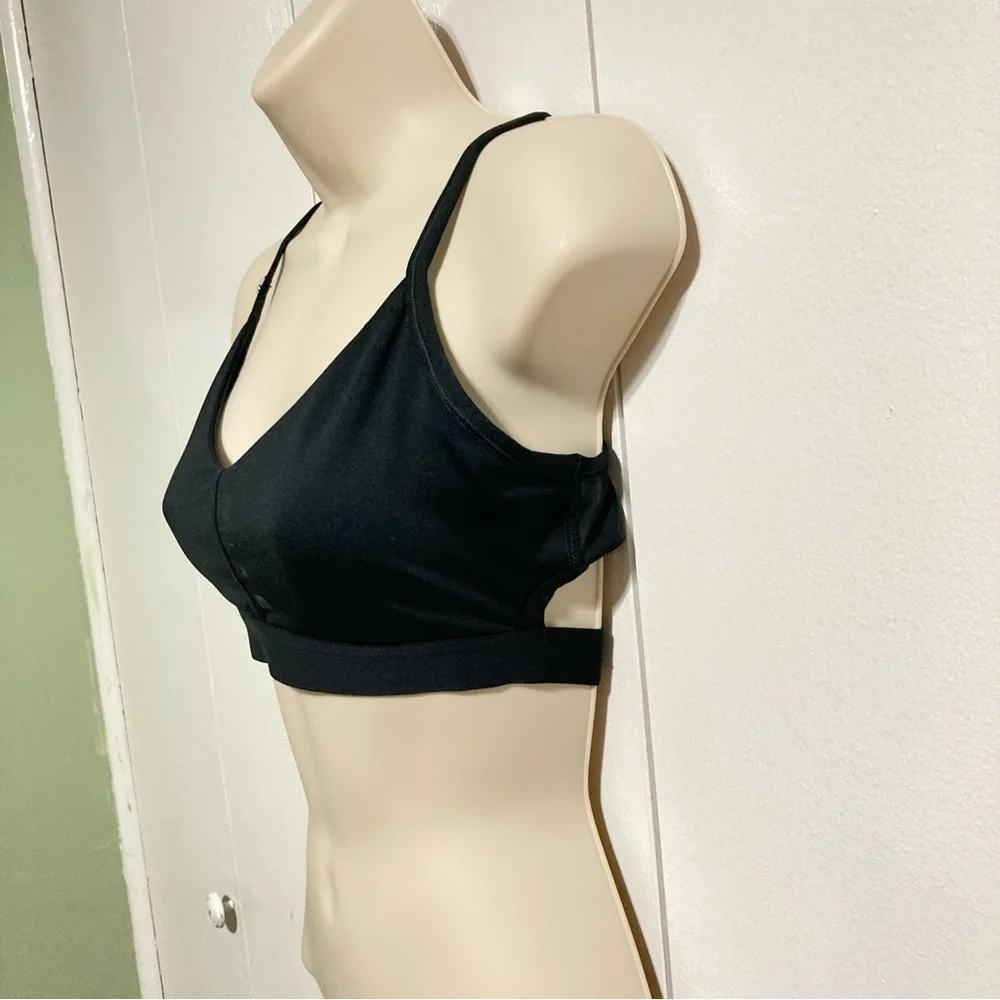 NIKE Dri-fit Light Support Criss Cross Mesh Back Sports Bra Black Womens Medium